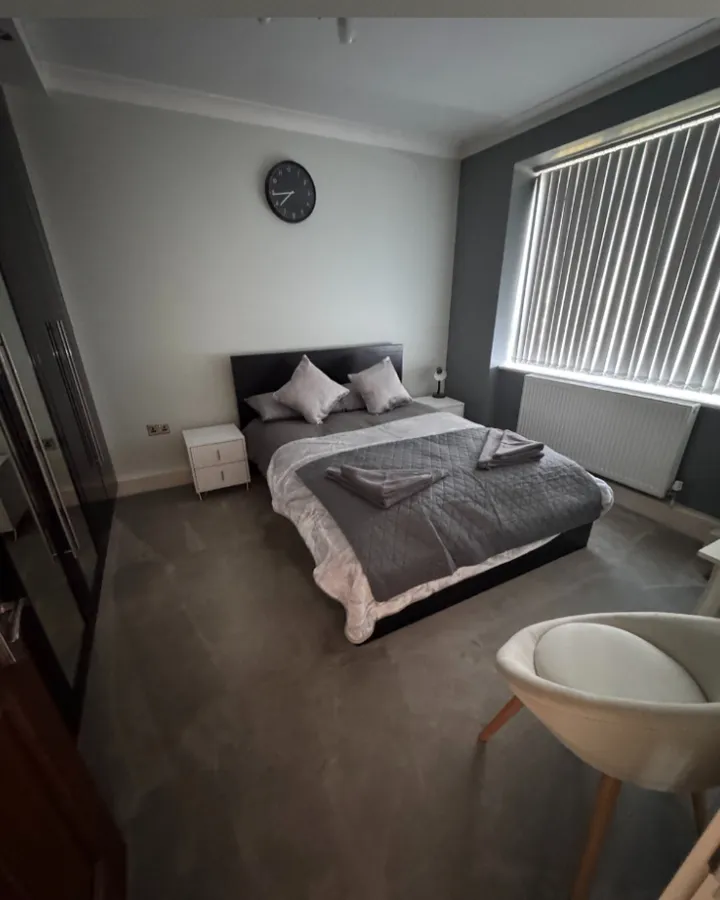 The same bedroom made up and guest-ready